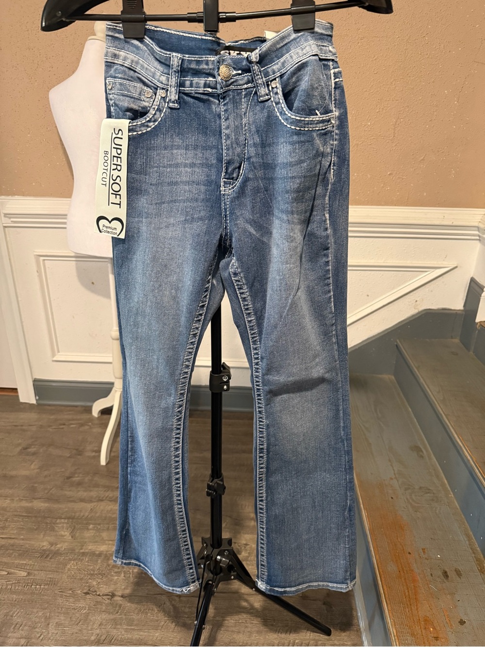 SKY Embellished Star Bootcut Jeans